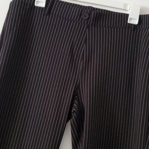 Betabrand Black and White Striped Trousers
